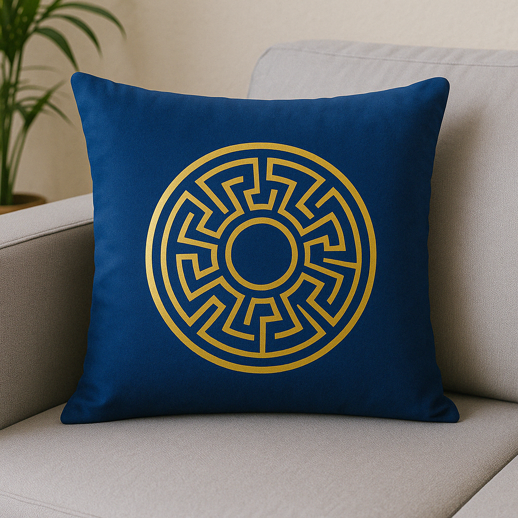 Fancy Foil Printed Velvet Cushion Cover 16x16 Inches Size