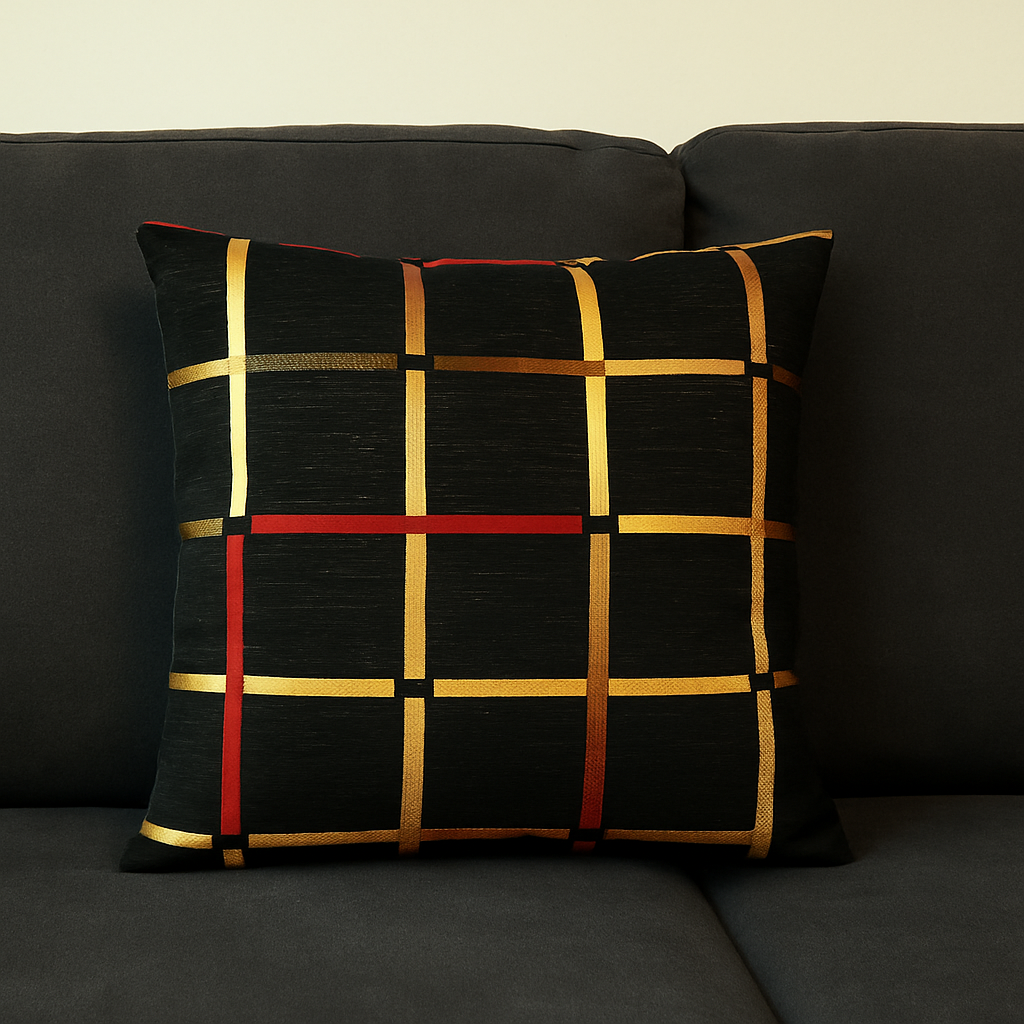 Fancy Foil Printed Velvet Cushion Cover 16x16 Inches Size