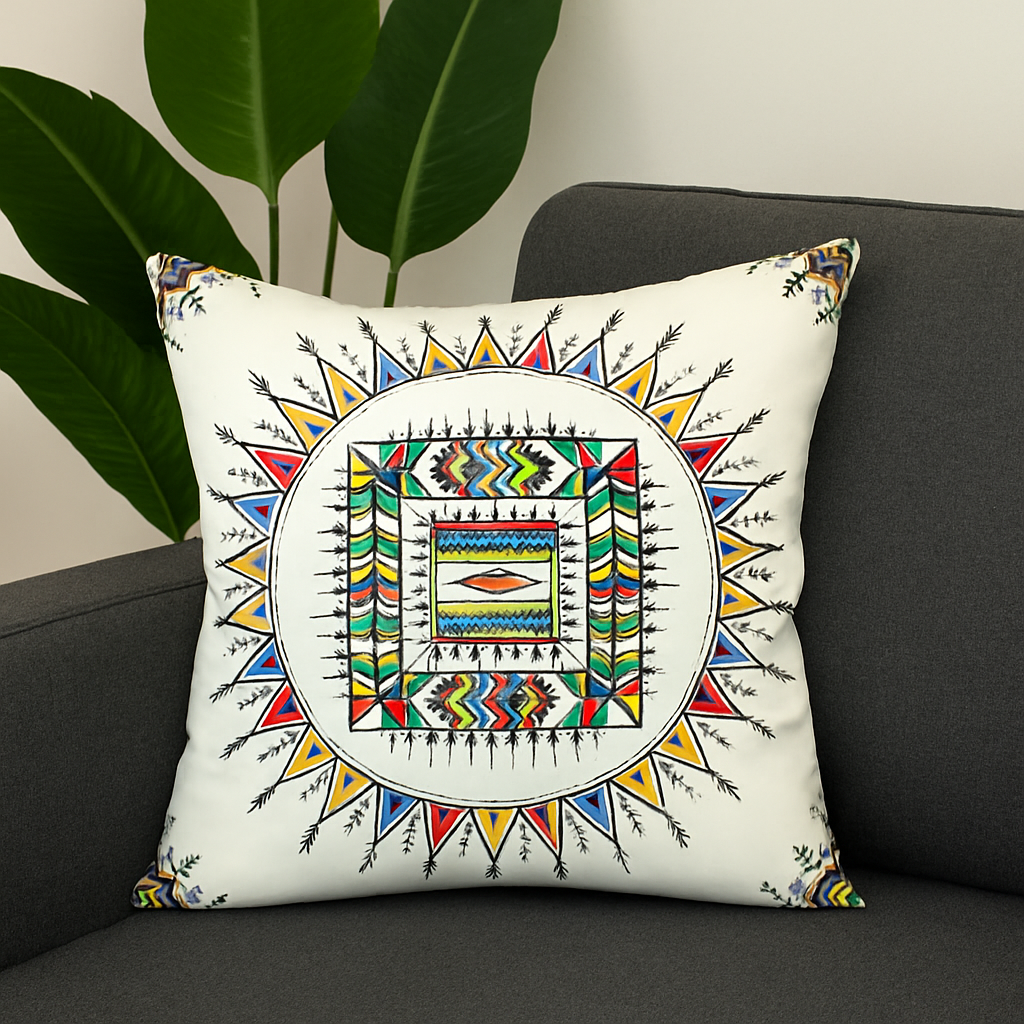 Fancy Digital Printed Cushion Cover 16x16 Inches Size
