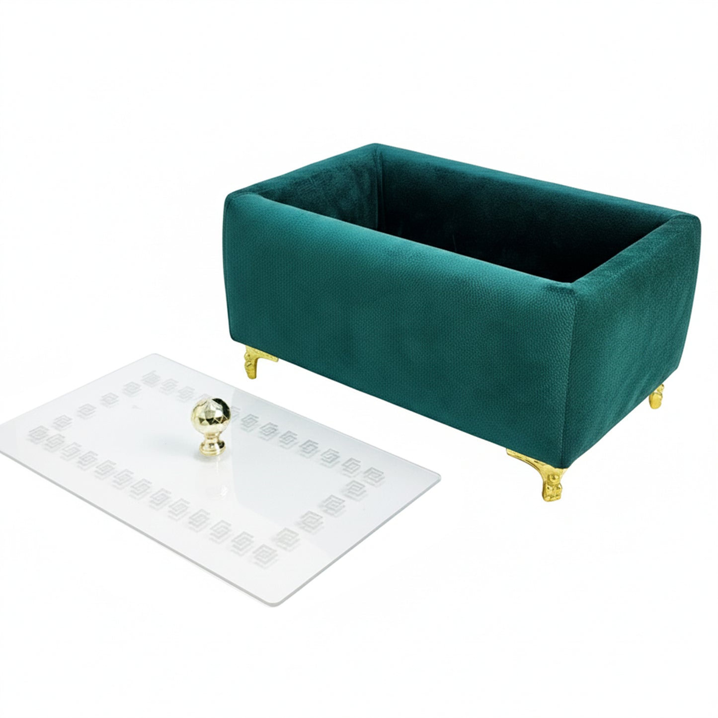 Turkish Velvet Bread Box with Acrylic Top Lid