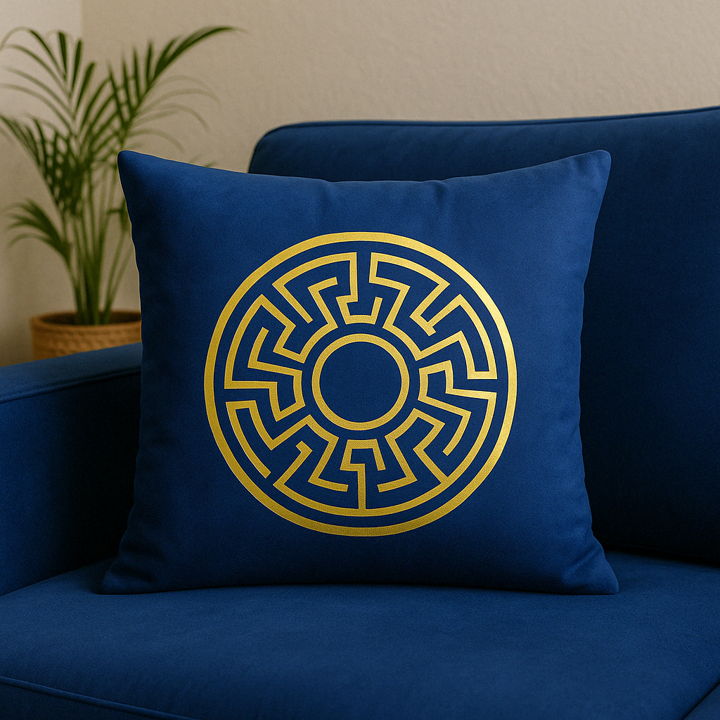 Fancy Foil Printed Velvet Cushion Cover 16x16 Inches Size