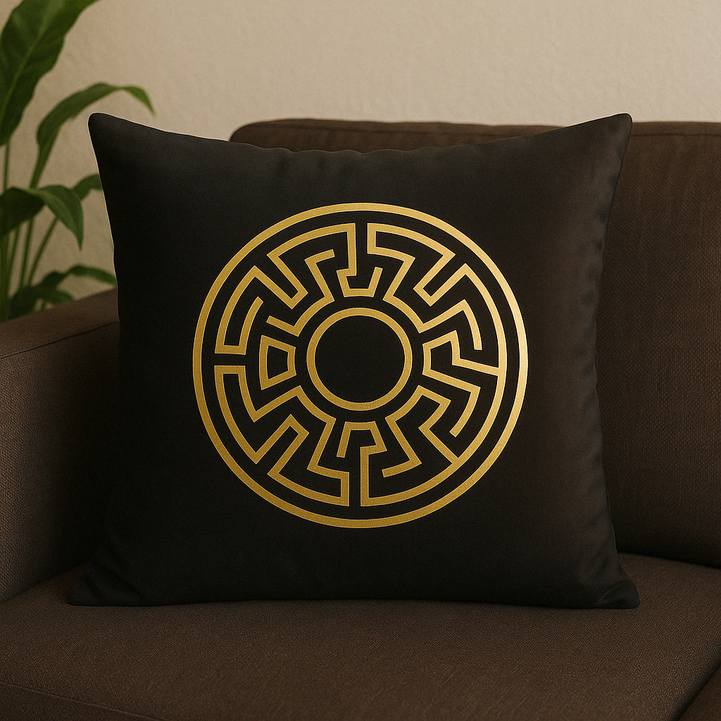 Fancy Foil Printed Velvet Cushion Cover 16x16 Inches Size