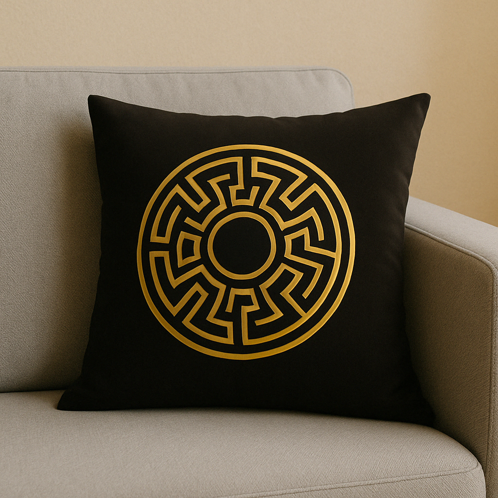 Fancy Foil Printed Velvet Cushion Cover 16x16 Inches Size