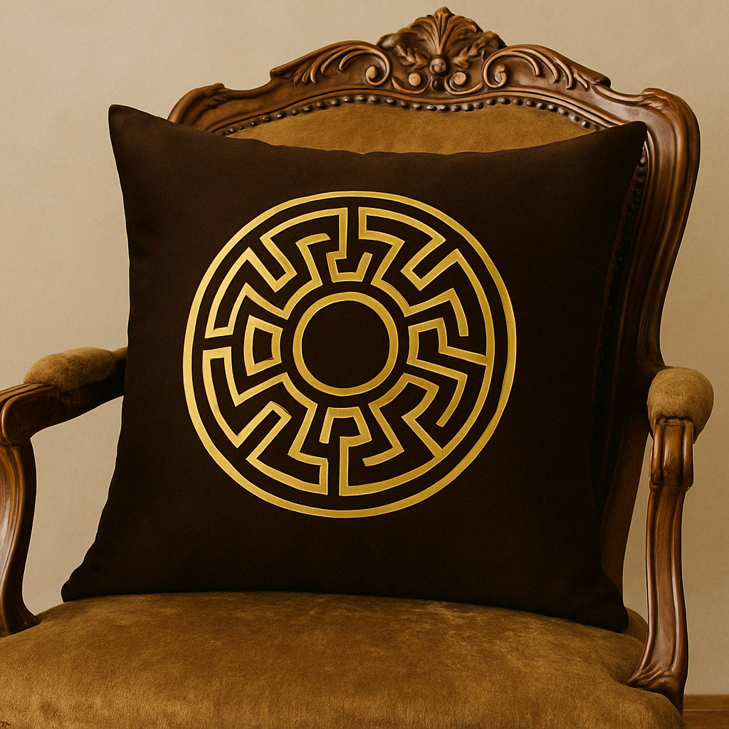 Fancy Foil Printed Velvet Cushion Cover 16x16 Inches Size