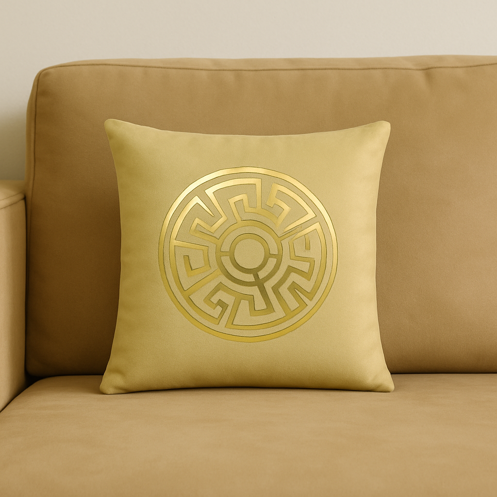 Fancy Foil Printed Velvet Cushion Cover 16x16 Inches Size