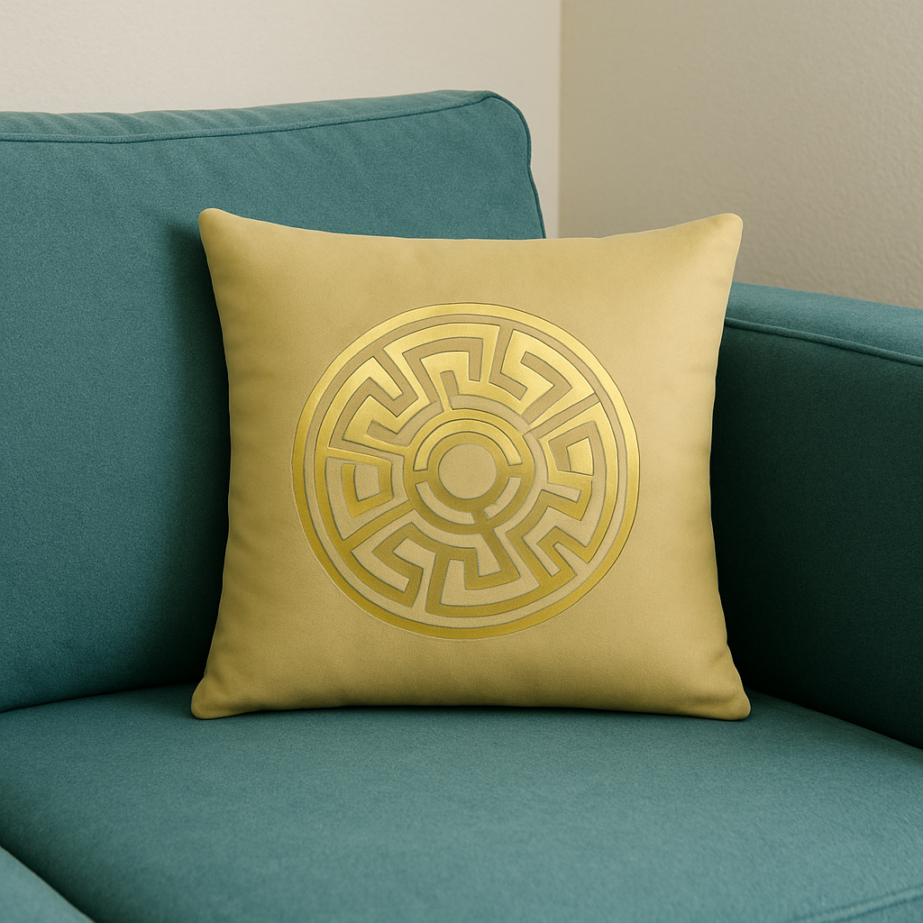 Fancy Foil Printed Velvet Cushion Cover 16x16 Inches Size