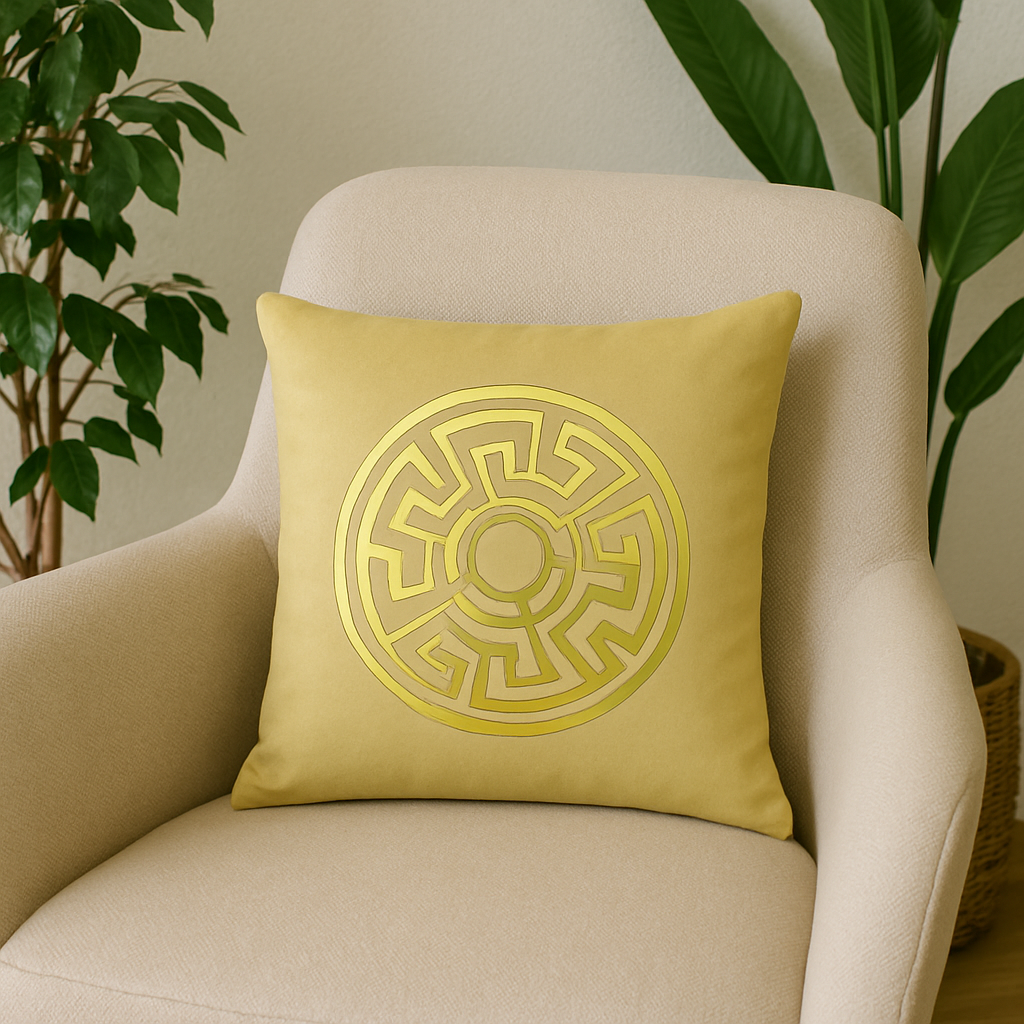 Fancy Foil Printed Velvet Cushion Cover 16x16 Inches Size