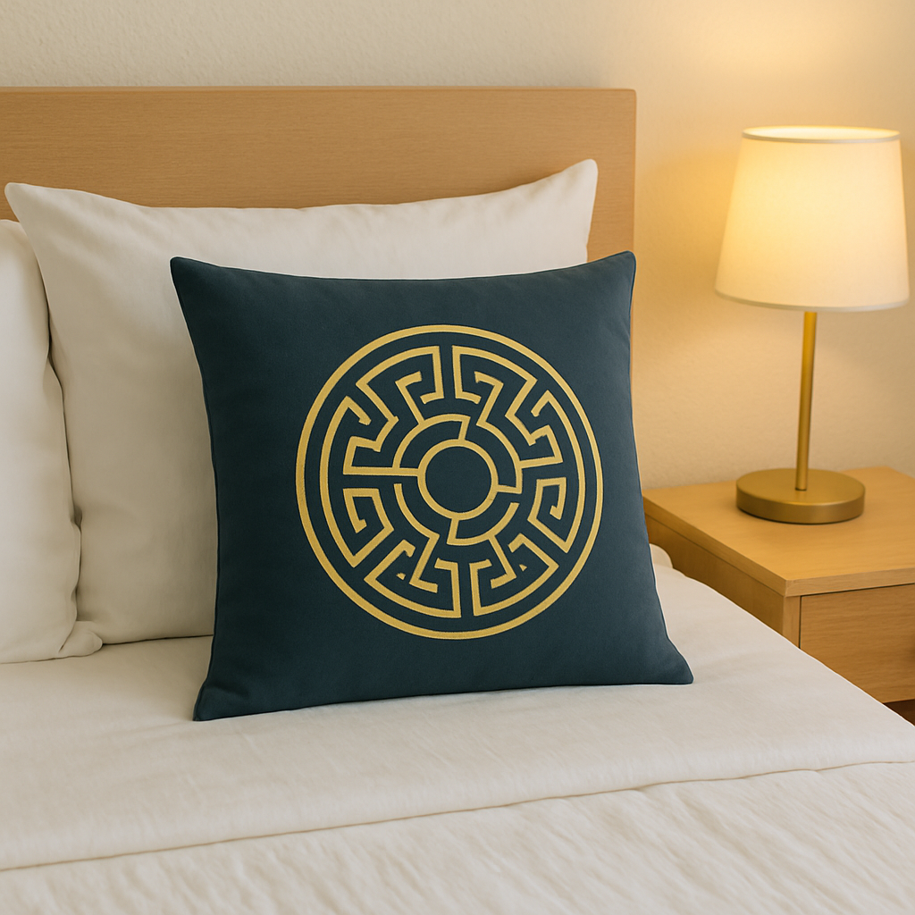 Fancy Foil Printed Velvet Cushion Cover 16x16 Inches Size