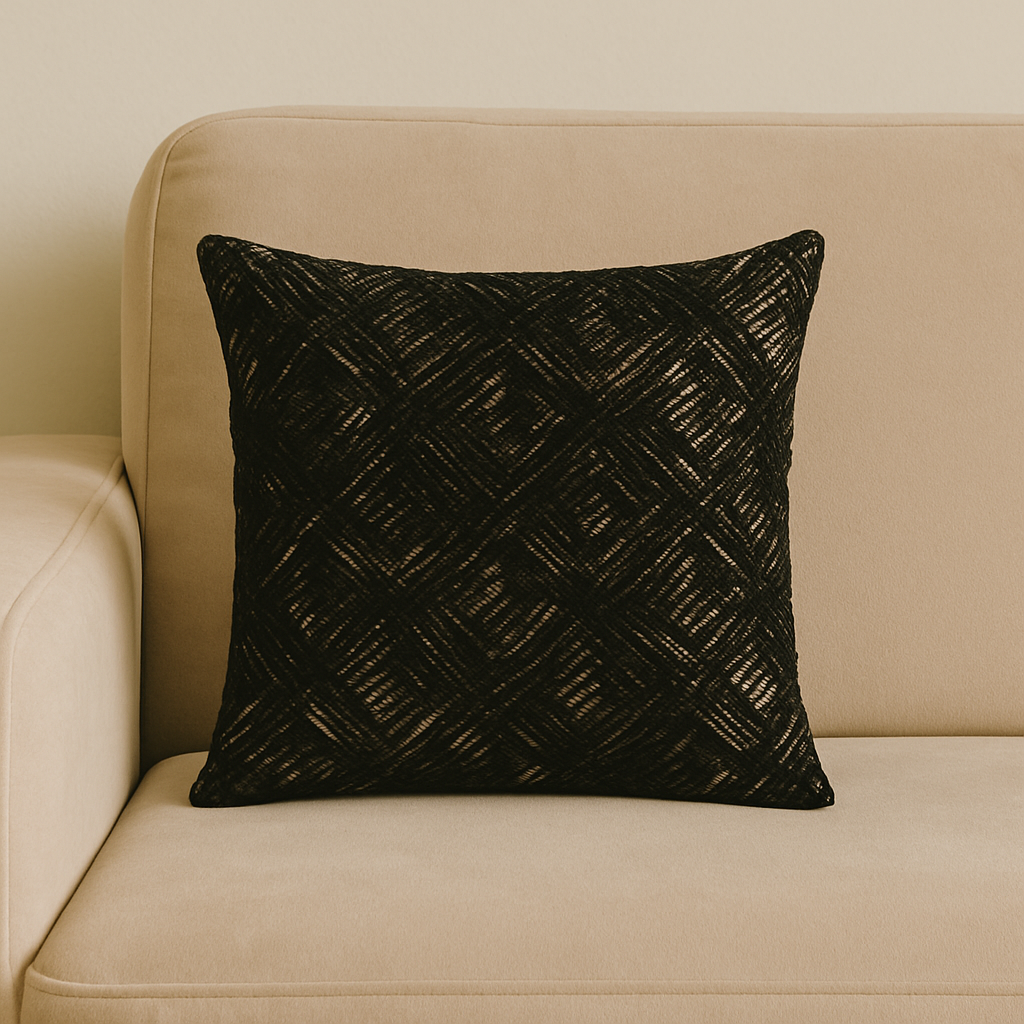 Fancy Foil Printed Velvet Cushion Cover 16x16 Inches Size