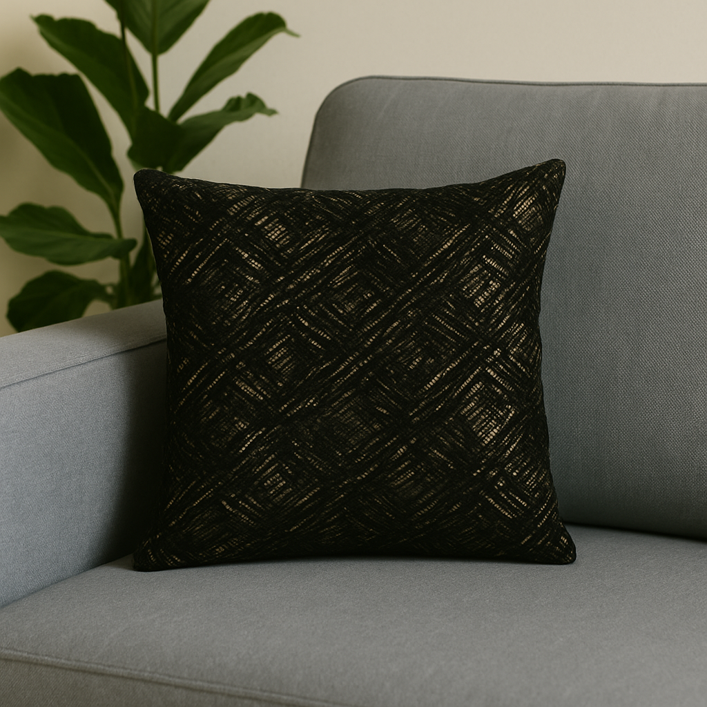 Fancy Foil Printed Velvet Cushion Cover 16x16 Inches Size