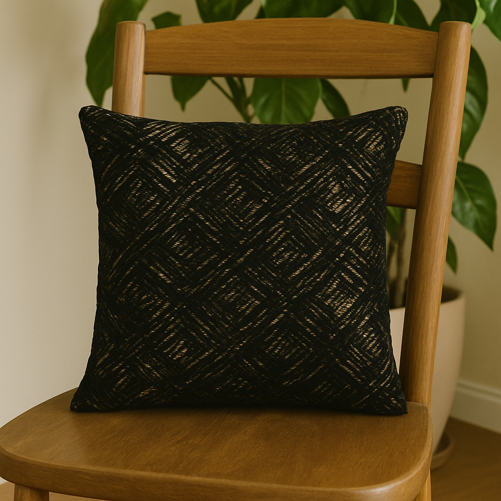 Fancy Foil Printed Velvet Cushion Cover 16x16 Inches Size
