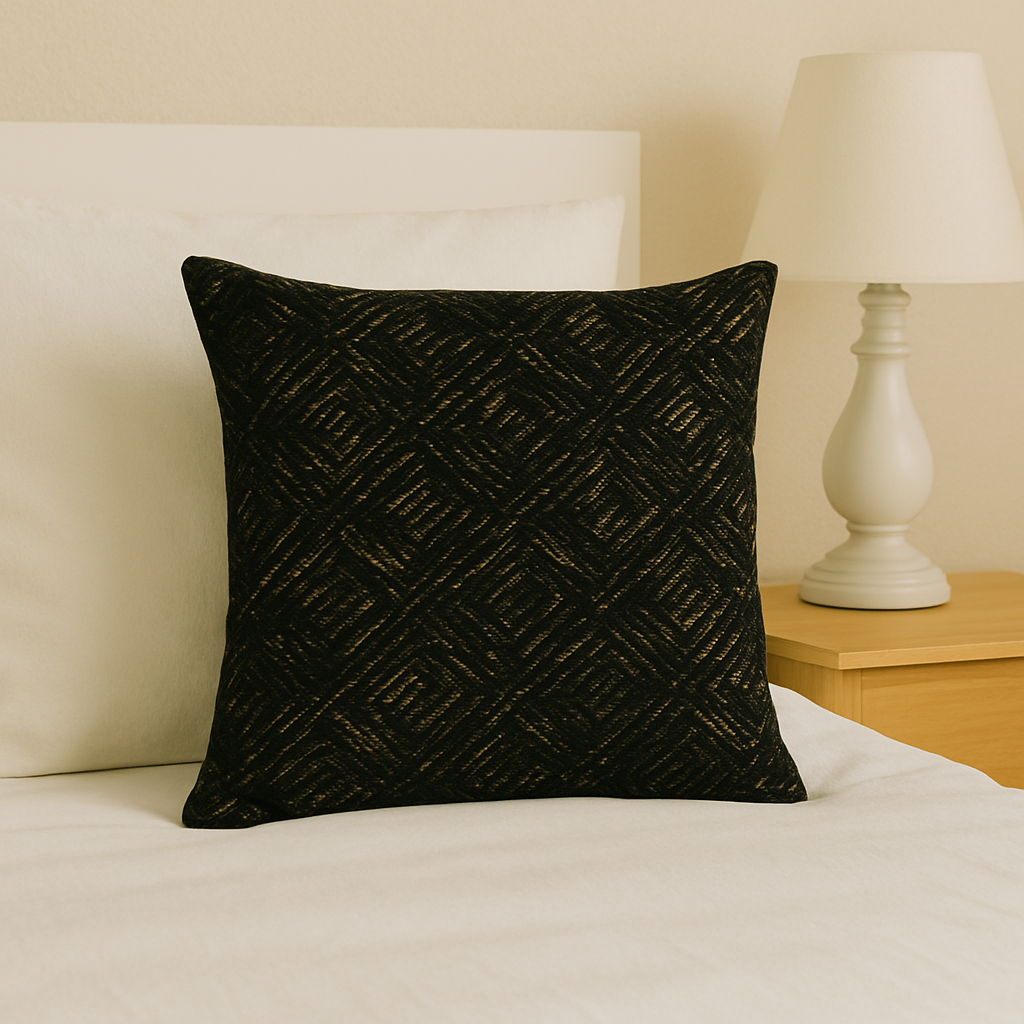 Fancy Foil Printed Velvet Cushion Cover 16x16 Inches Size