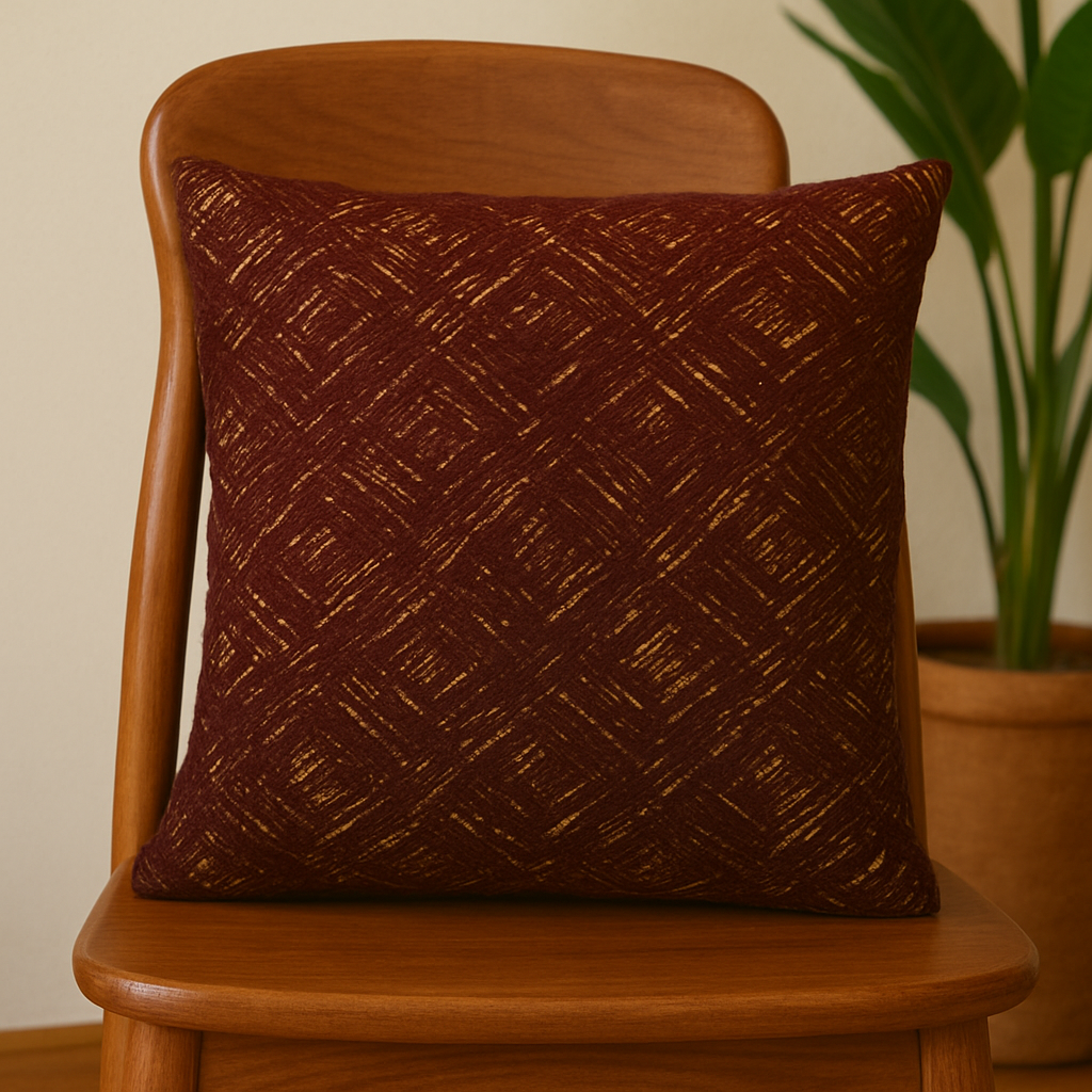 Fancy Foil Printed Velvet Cushion Cover 16x16 Inches Size