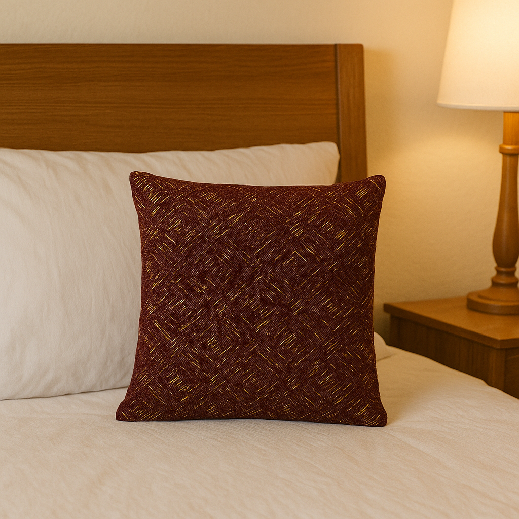 Fancy Foil Printed Velvet Cushion Cover 16x16 Inches Size