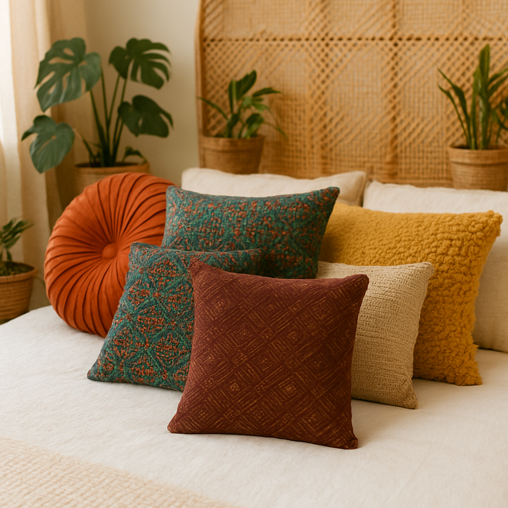 Fancy Foil Printed Velvet Cushion Cover 16x16 Inches Size