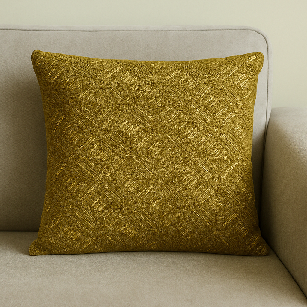 Fancy Foil Printed Velvet Cushion Cover 16x16 Inches Size