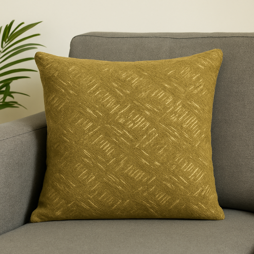Fancy Foil Printed Velvet Cushion Cover 16x16 Inches Size
