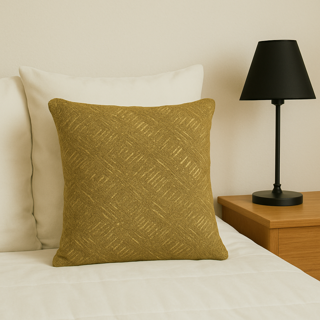 Fancy Foil Printed Velvet Cushion Cover 16x16 Inches Size