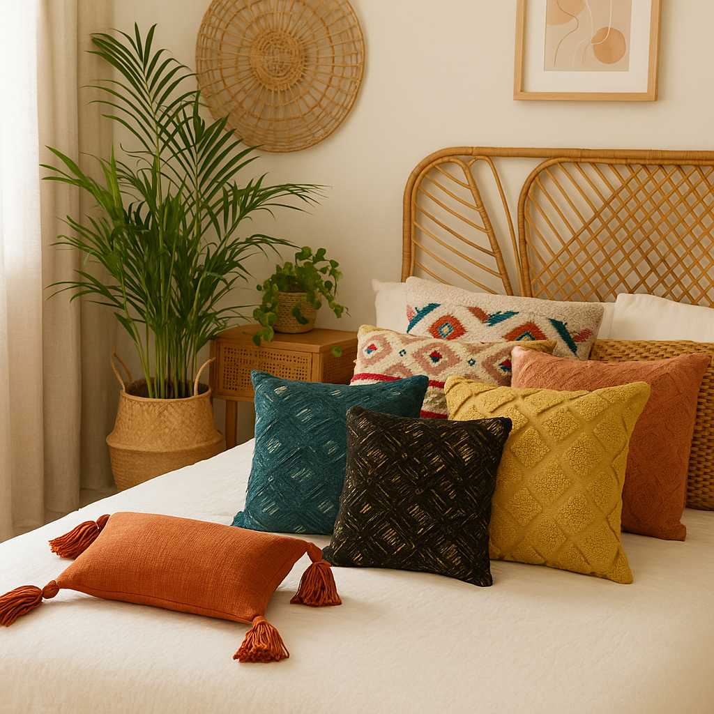 Fancy Foil Printed Velvet Cushion Cover 16x16 Inches Size
