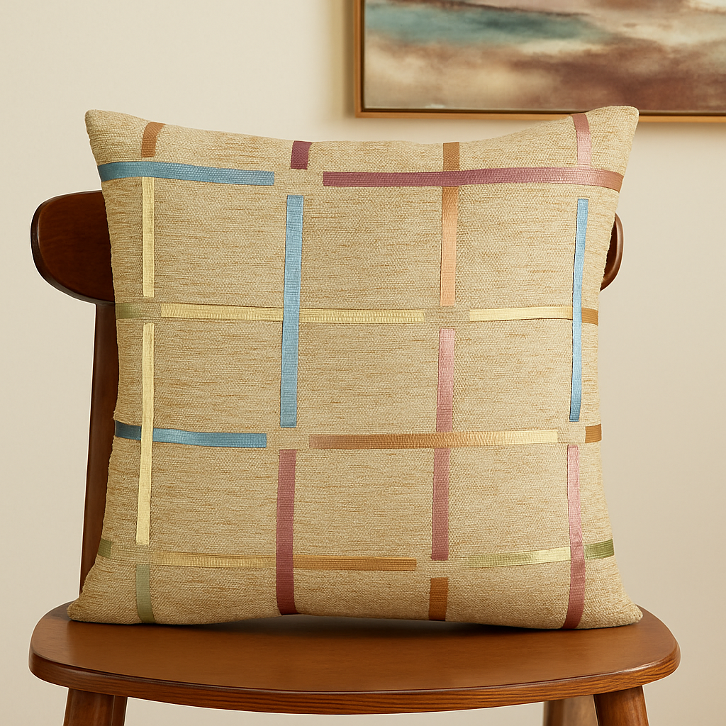 Fancy Foil Printed Velvet Cushion Cover 16x16 Inches Size