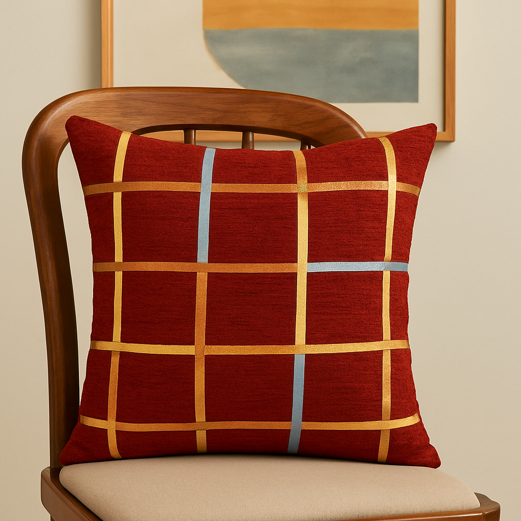 Fancy Foil Printed Velvet Cushion Cover 16x16 Inches Size