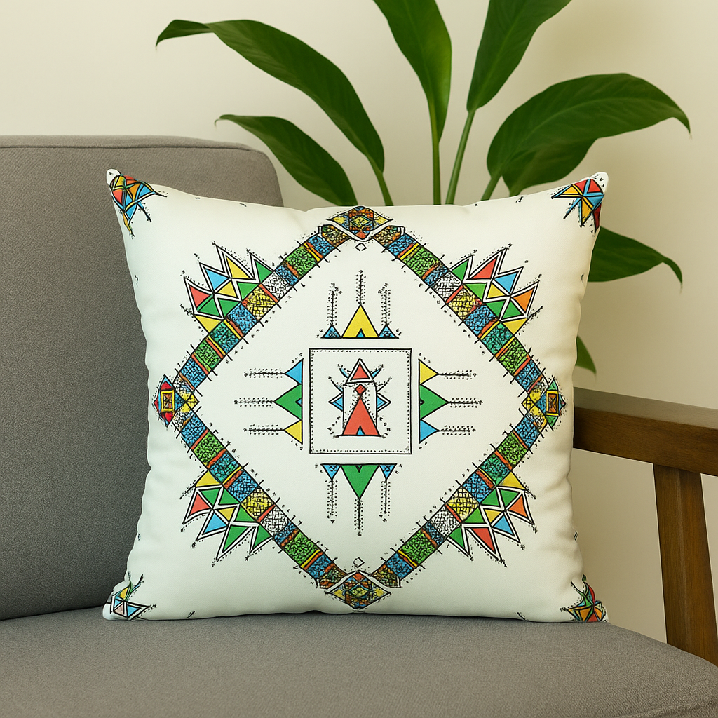 Fancy Digital Printed Cushion Cover 16x16 Inches Size