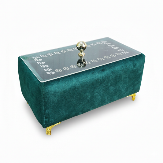 Turkish Velvet Bread Box with Acrylic Top Lid