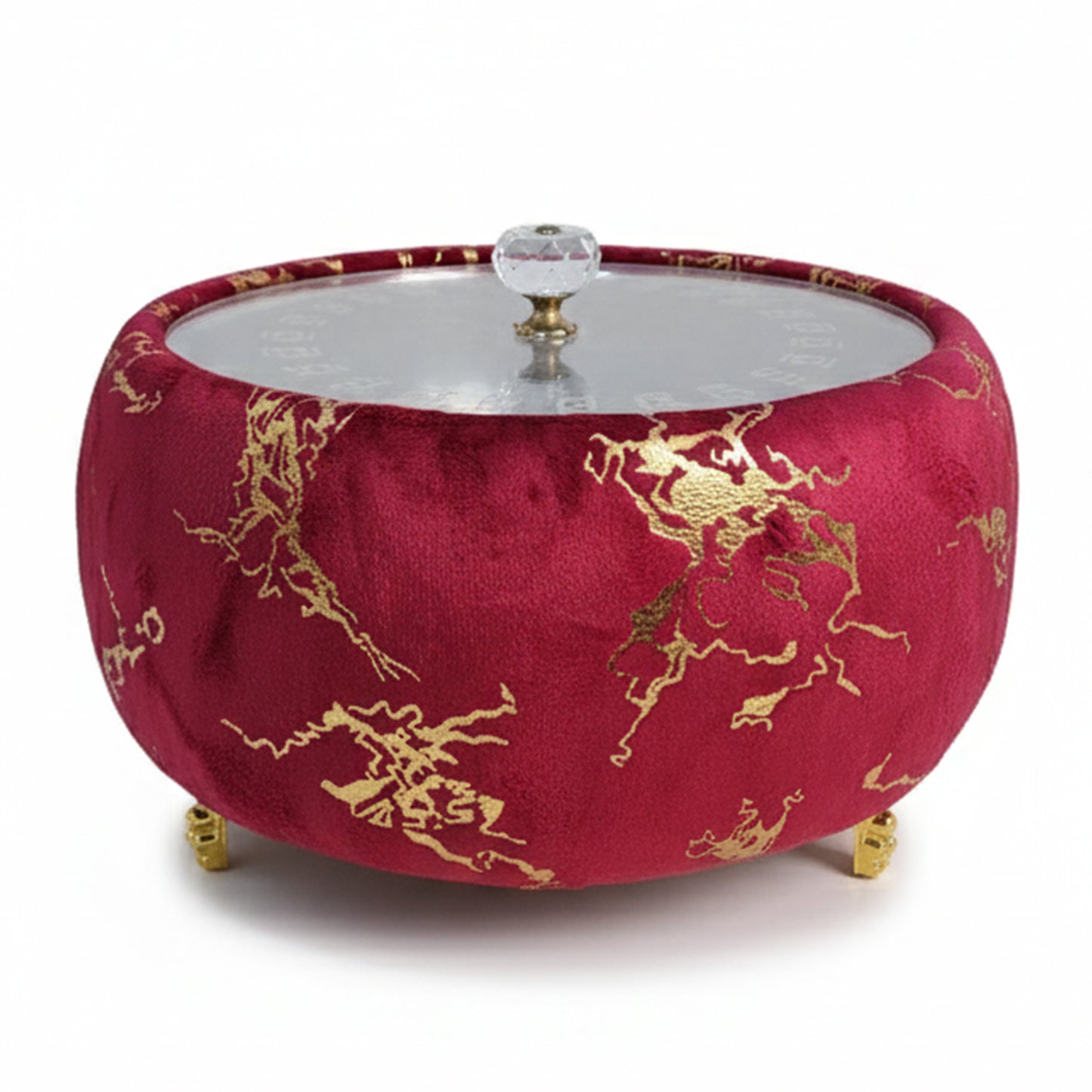 Inside Steel Bowl Turkish Velvet Hotpot with Acrylic Lid