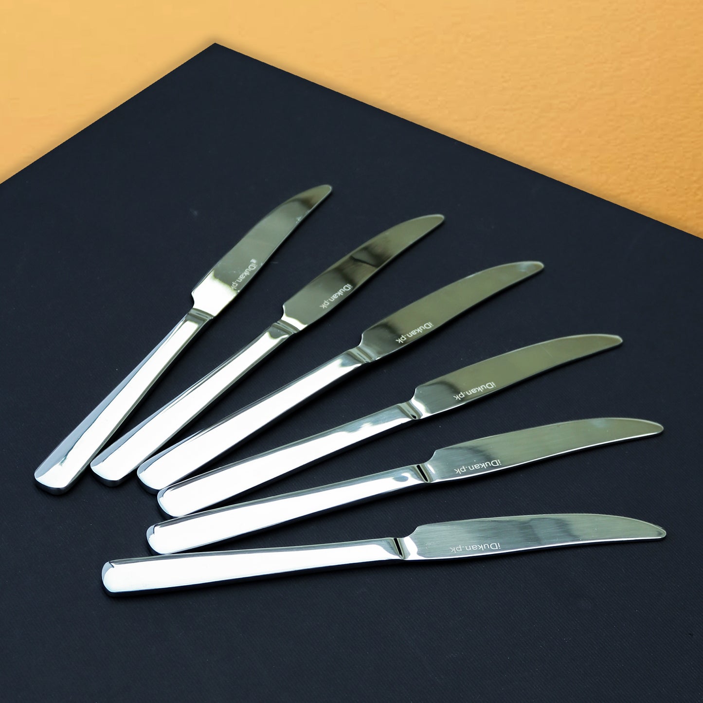 Premium Dessert Knife Set for 6, 8 & 12 Person Serving - Silver Color
