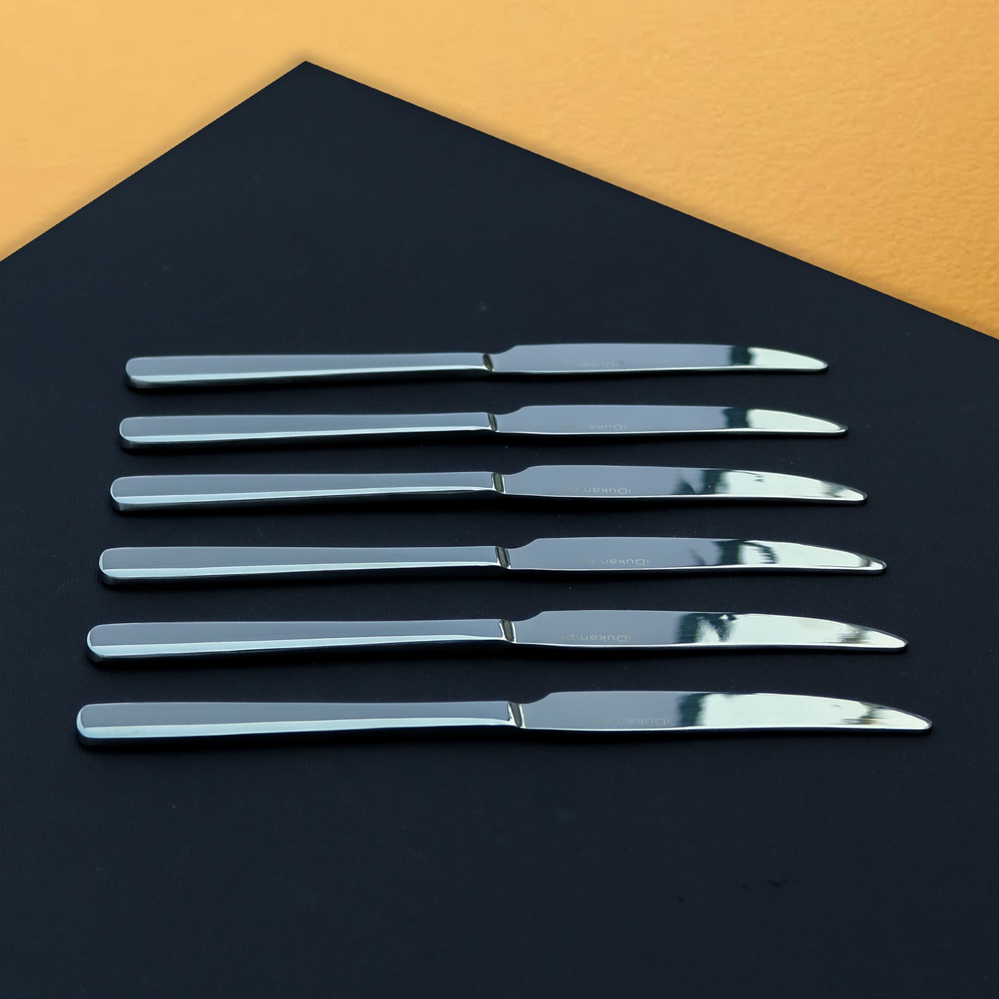 Premium Dessert Knife Set for 6, 8 & 12 Person Serving - Silver Color