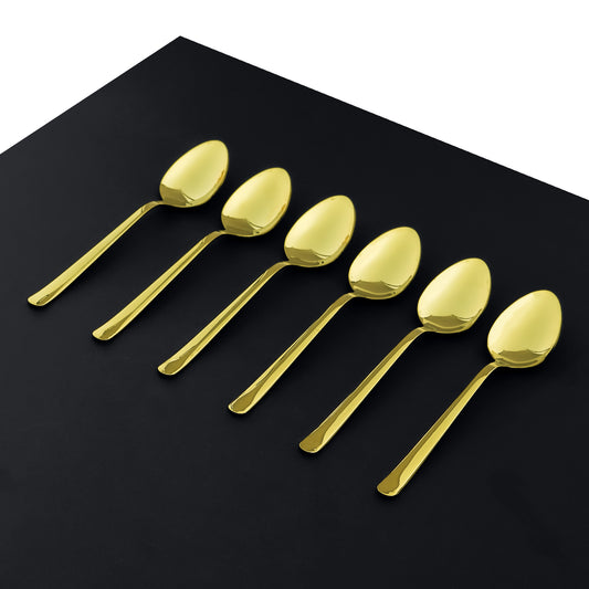 Premium Dessert Spoon Set for 6, 8 & 12 Person Serving - Golden Color
