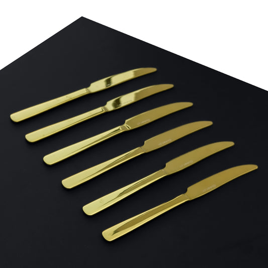 Premium Dessert Knife Set for 6, 8 & 12 Person Serving - Golden Color