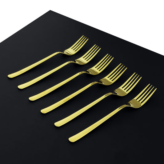 Premium Dessert Fork Set for 6, 8 & 12 Person Serving - Golden Color