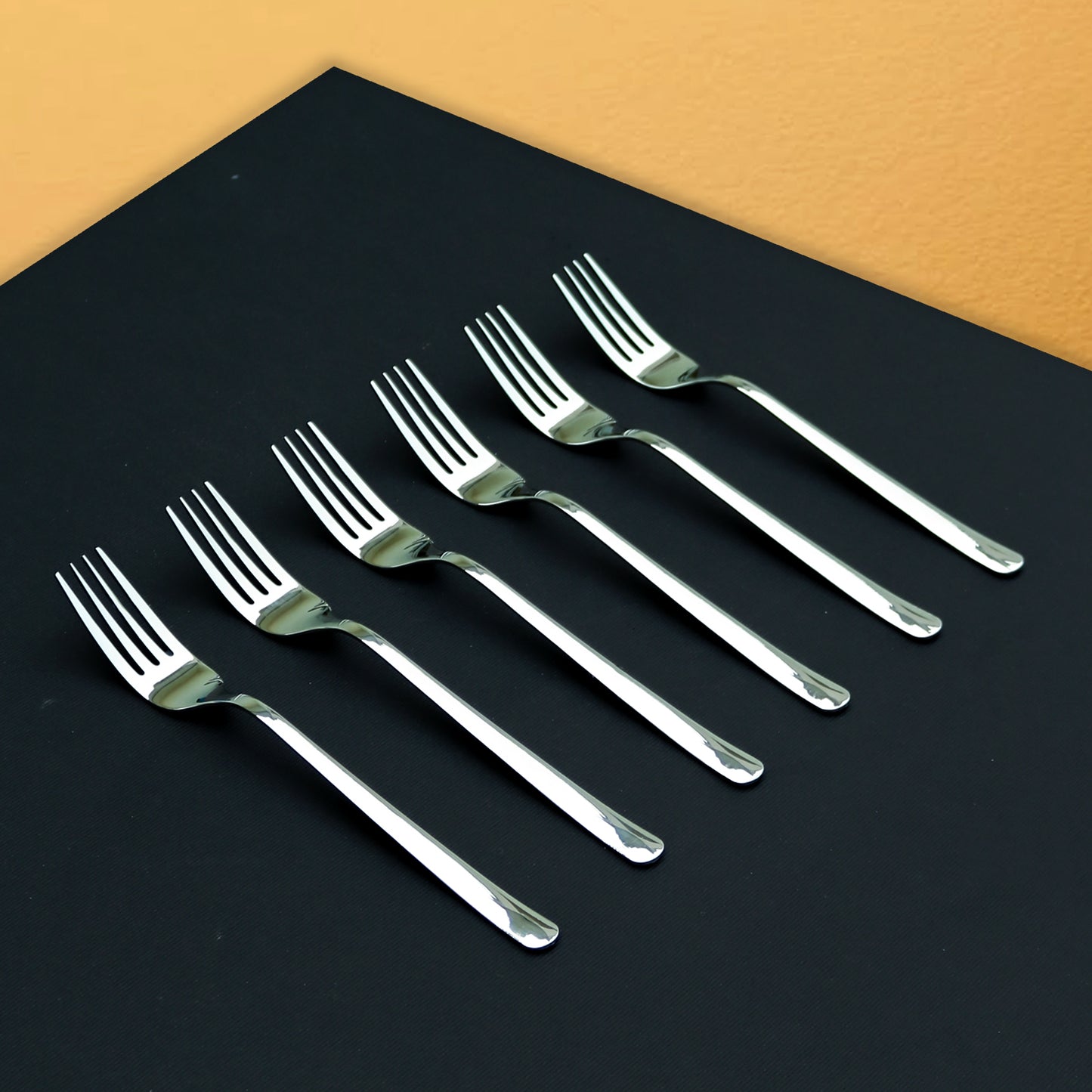 Premium Dessert Fork Set for 6, 8 & 12 Person Serving - Silver Color