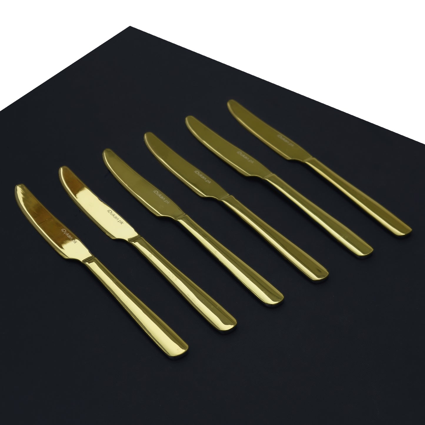 Premium Dessert Knife Set for 6, 8 & 12 Person Serving - Golden Color