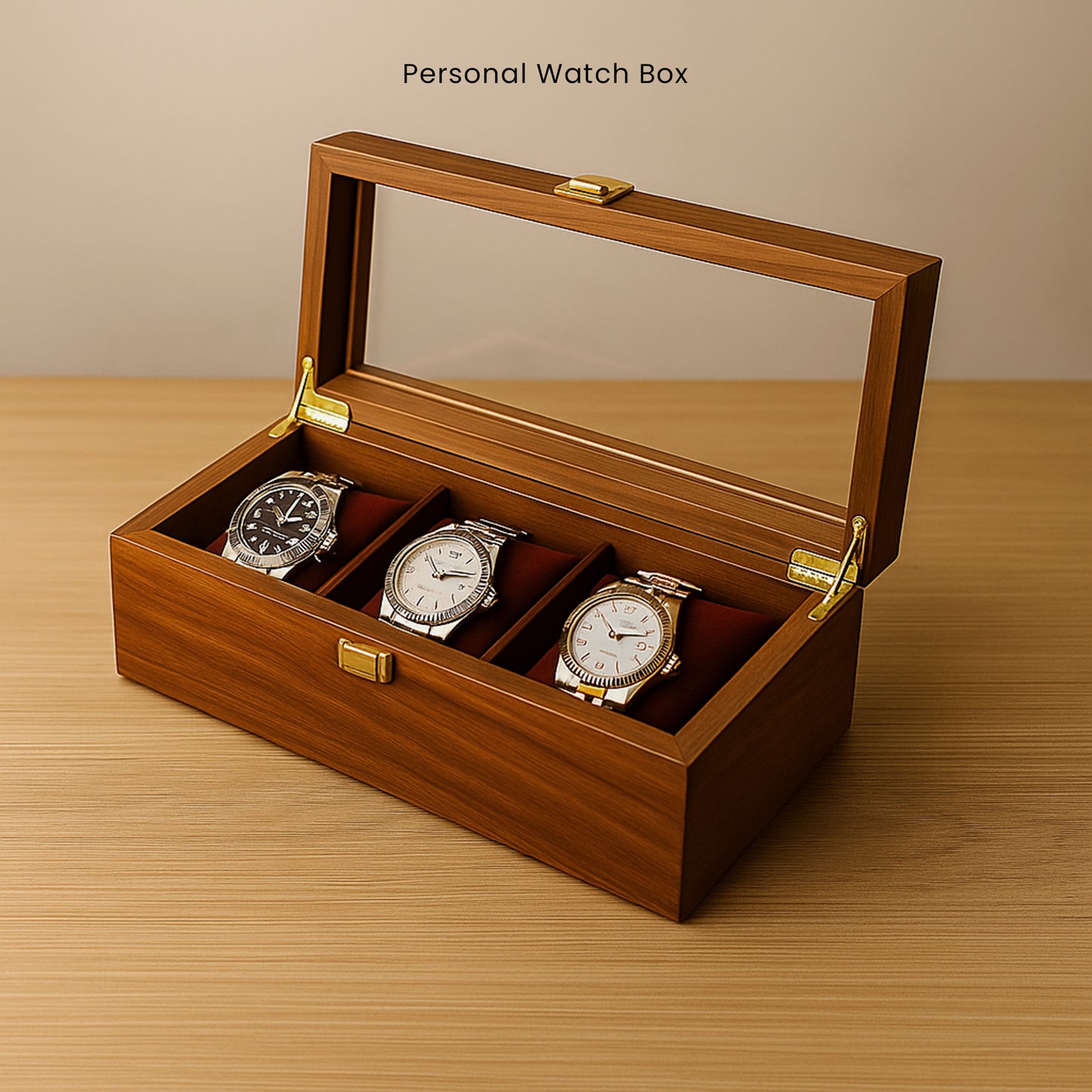 Solid Wood Organizer with Lock | 1 to 5 Slot Organizer in Natural Wood
