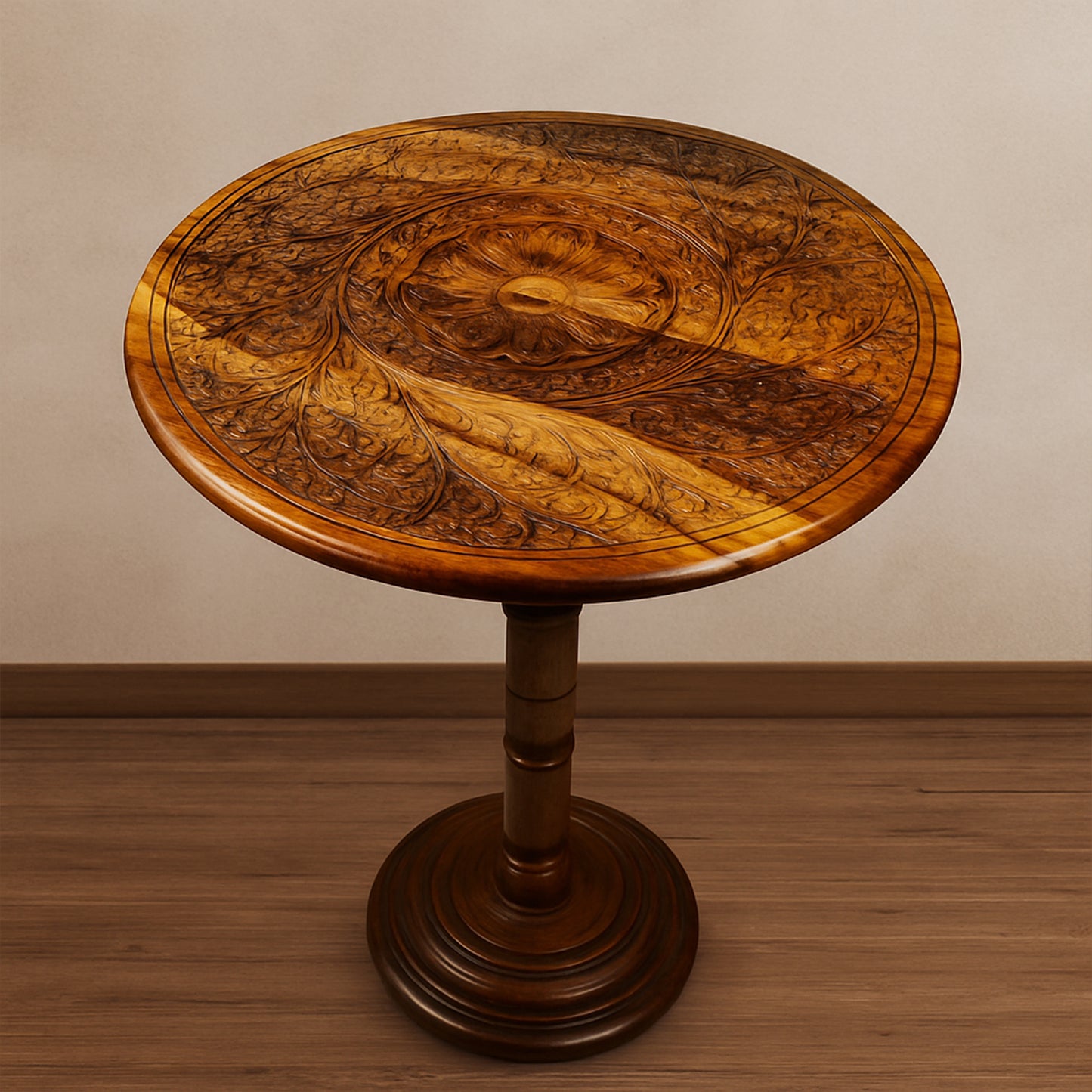 3 in 1 Hand-Carved Table, Tissue & Jewelry Box Set
