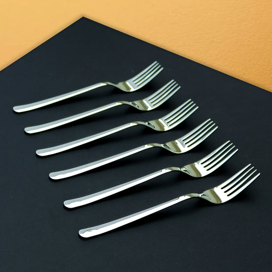 Premium Dessert Fork Set for 6, 8 & 12 Person Serving - Silver Color