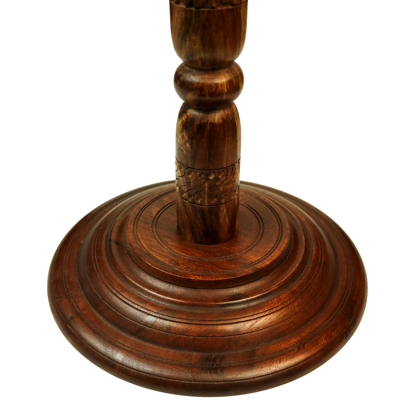 Hand Carving Pure Sheesham Wood Round Coffee Table