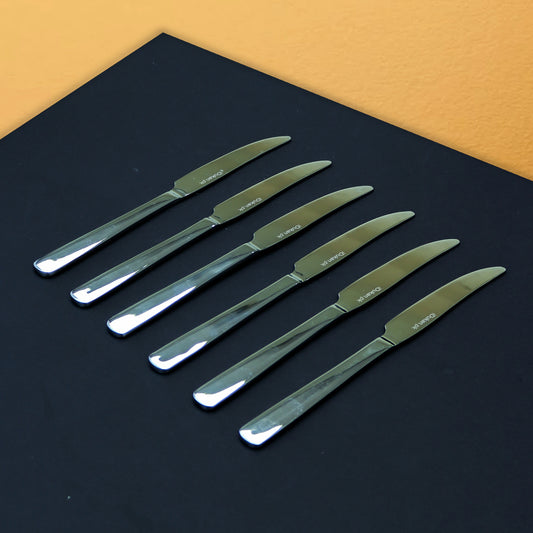 Premium Dessert Knife Set for 6, 8 & 12 Person Serving - Silver Color