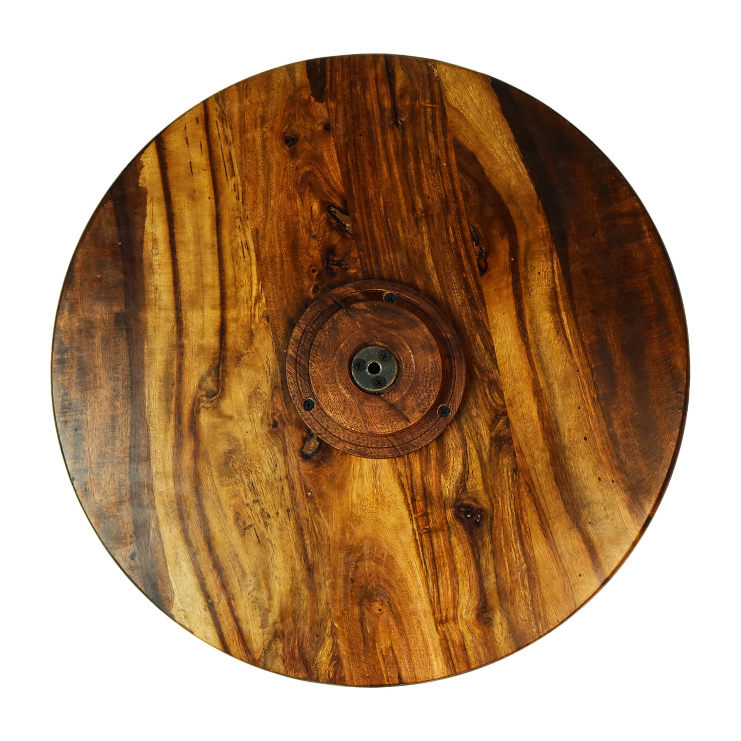 Hand Carving Pure Sheesham Wood Round Coffee Table