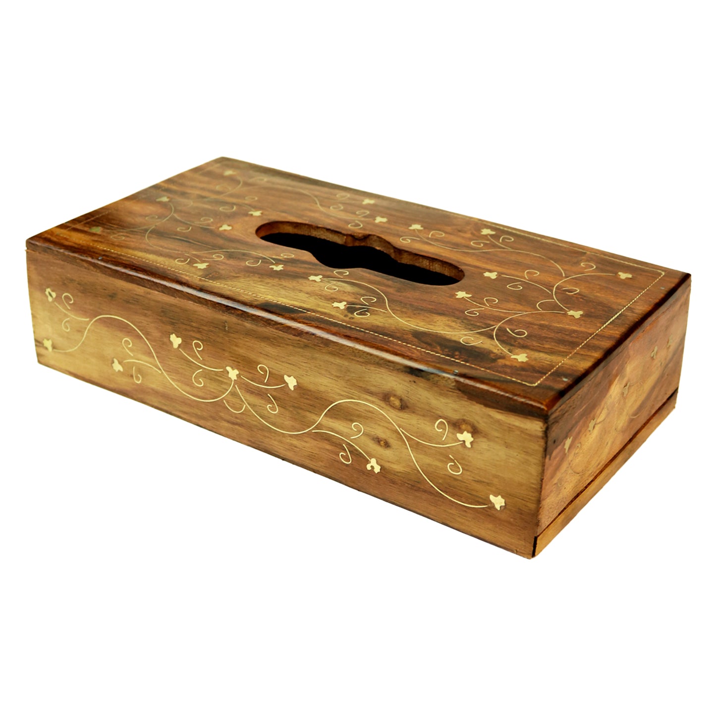 Handcrafted Wooden Tissue Boxes with Naqshi, Brass and Carving Work