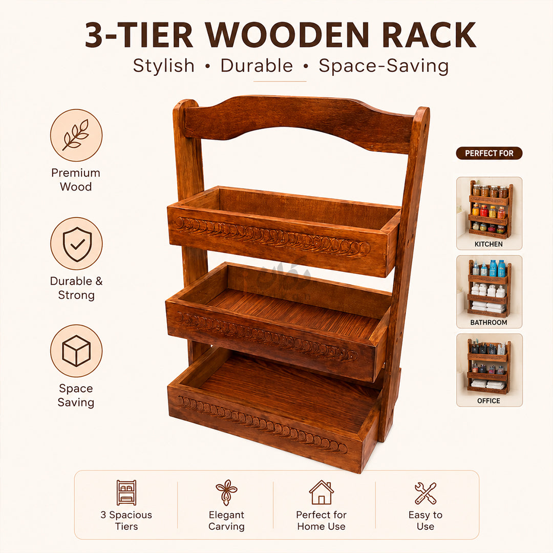 Handmade Wooden Spoon Rack for Kitchen