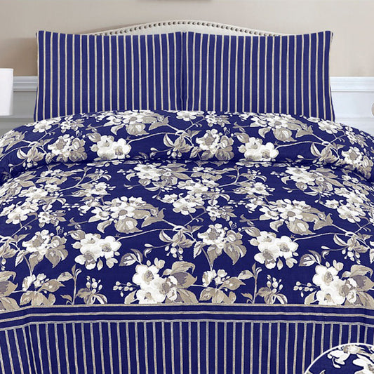 King Size 3 Pcs Bed Sheet Set with Pillow Covers | Cotton Bed Sheet