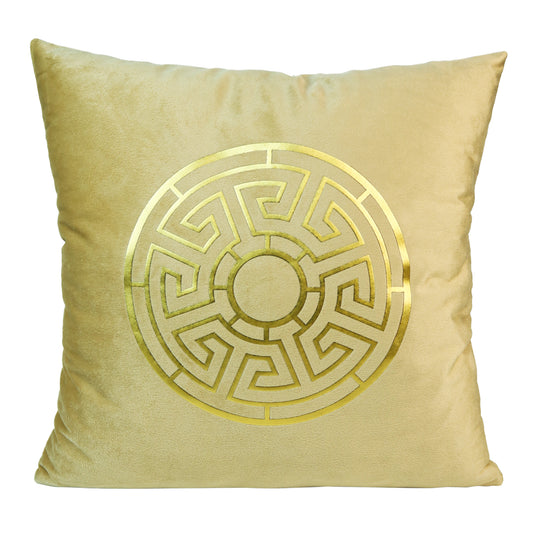 Fancy Foil Printed Velvet Cushion Cover 16x16 Inches Size