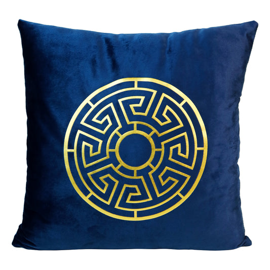 Fancy Foil Printed Velvet Cushion Cover 16x16 Inches Size
