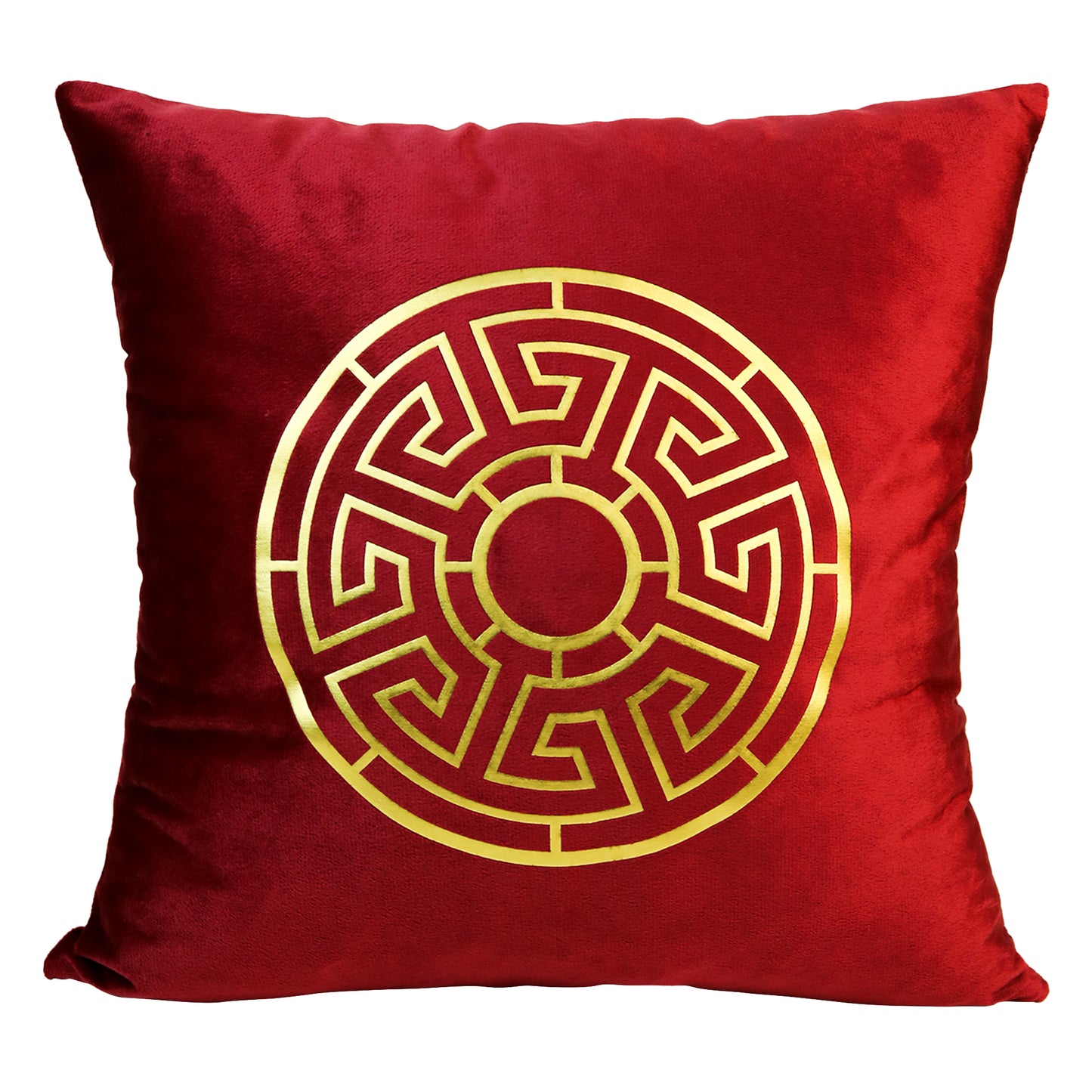 Fancy Foil Printed Velvet Cushion Cover 16x16 Inches Size