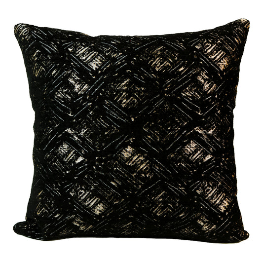 Fancy Foil Printed Velvet Cushion Cover 16x16 Inches Size