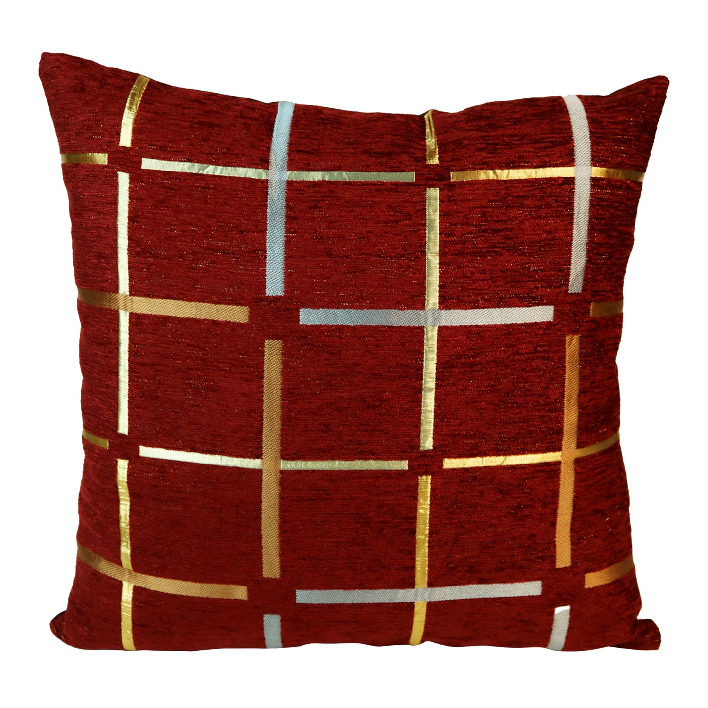 Fancy Foil Printed Velvet Cushion Cover 16x16 Inches Size