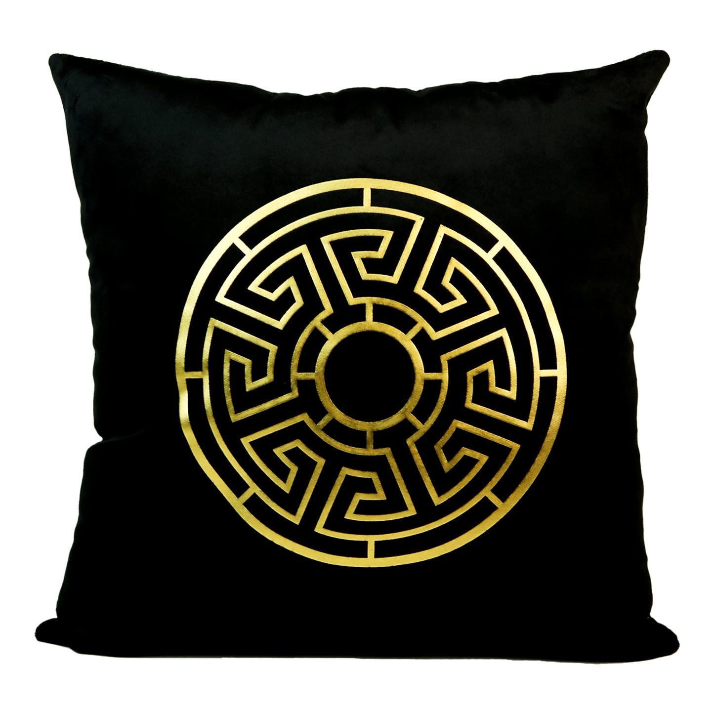 Fancy Foil Printed Velvet Cushion Cover 16x16 Inches Size